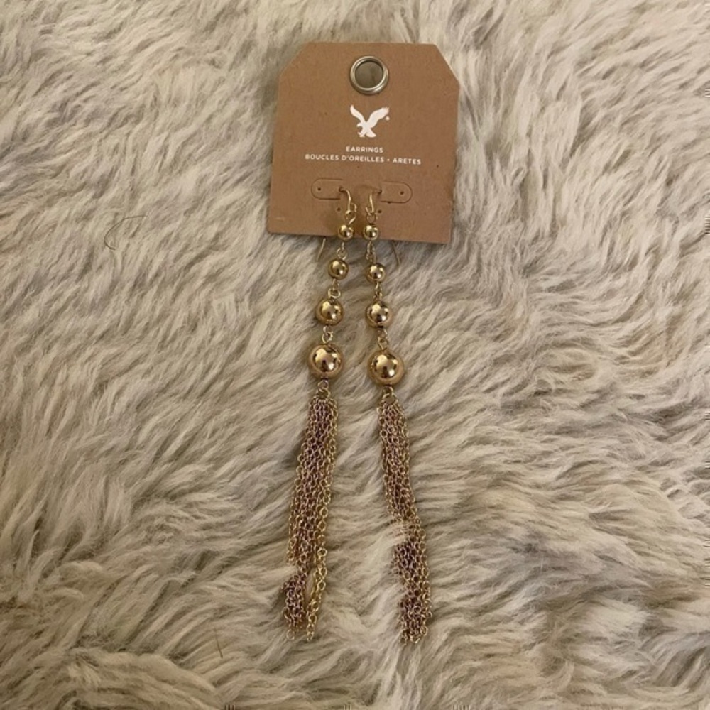 NWT American Eagle Gold Tassel Earrings